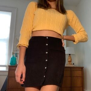 Yellow cable neck sweater